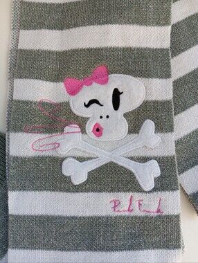 VTG Paul Frank 💋Kissing Skull ☠️ Scarf Y2K
